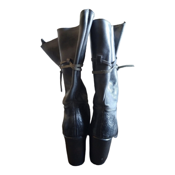 Freebird by Steven 'Guilt' Rustic Black Mid Calf Leather Tie Boots Size … - Picture 11 of 12